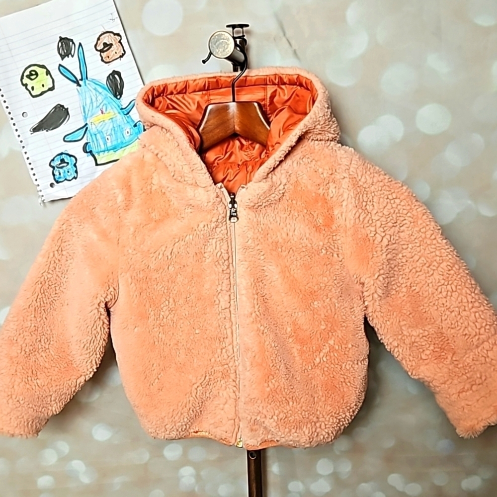 Peachy Reversible Plush Puffer Coat